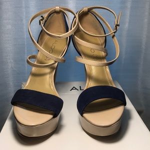 Aldo ankle strap platform heels